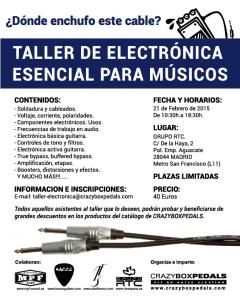 Taller de electrónica esencial para músicos impartido por CRAZYBOXPEDALS